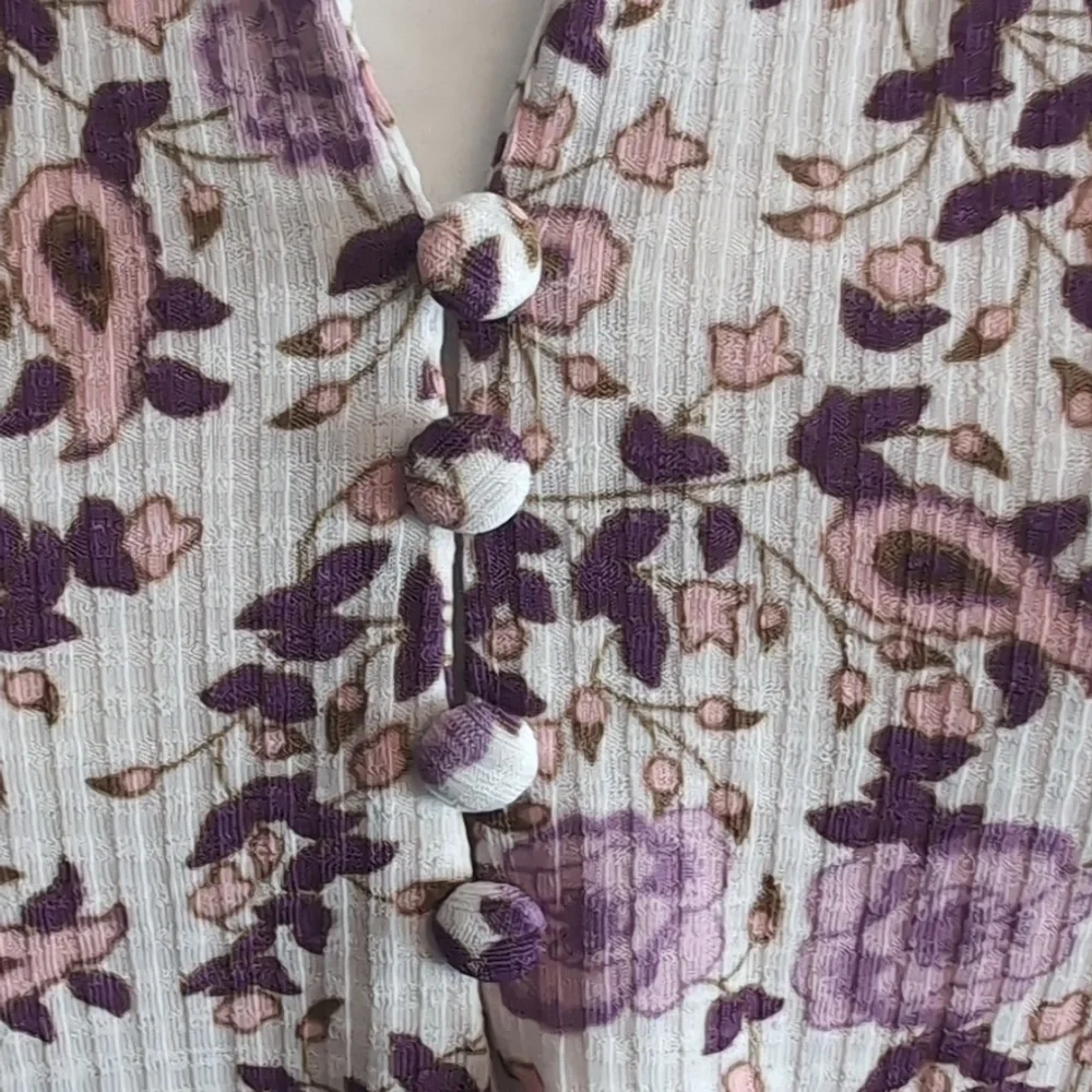 Melloday Floral Ribbed Top - Picture 4 of 7